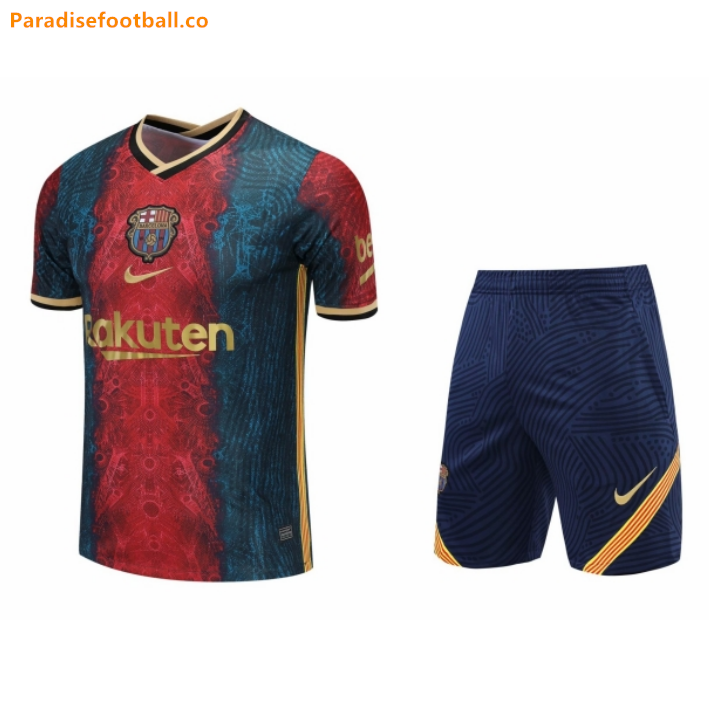 2021/22 Barcelona Classic Red Blue Short Sleeve Training Kits Shirt + Shorts